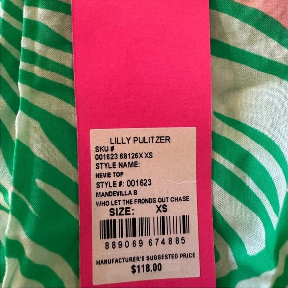 Lilly Pulitzer Nevie Top Off Shoulder Bell Sleeve Summer Blouse, Size XS, NWT - Picture 8 of 10